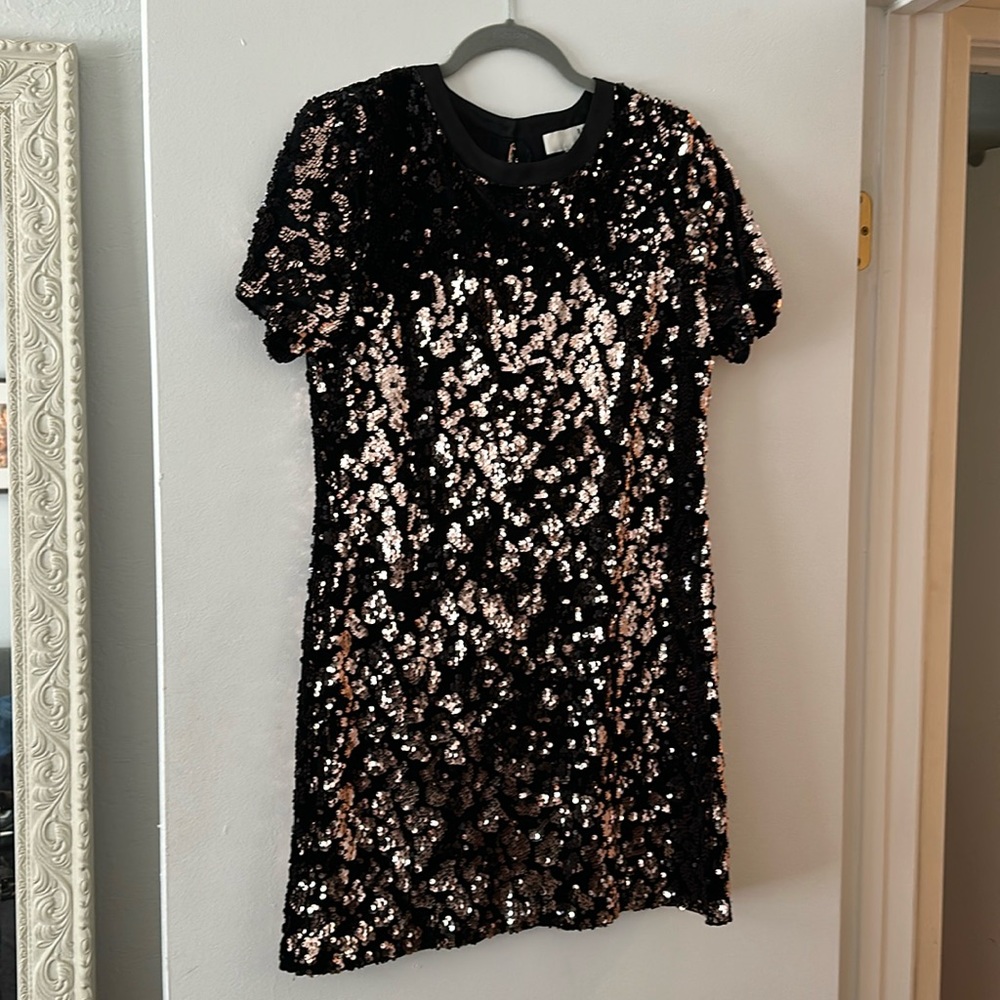 Anthropologie RO$DE Andi Sequined Tee Dress